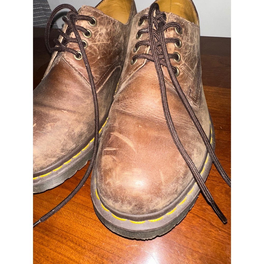 Dr. Martens 1561 Men's Low Cut Boots Size 11 Brown Heritage England Made Shoes - Picture 3 of 9